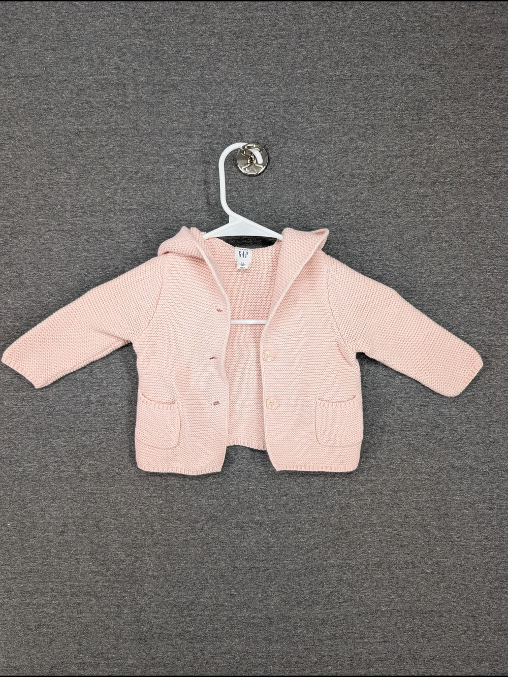 Soft Pink Gap Baby Bear Cardigan With Bear Ears